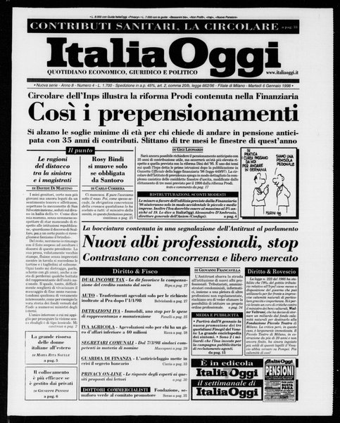 Italia oggi : quotidiano di economia finanza e politica